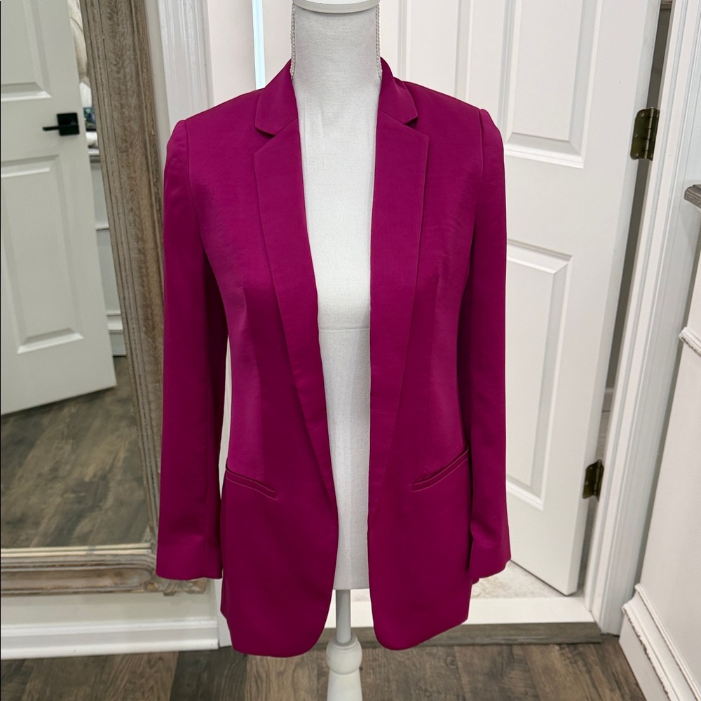 Express Fuchsia Pink Satin Blazer for Women
